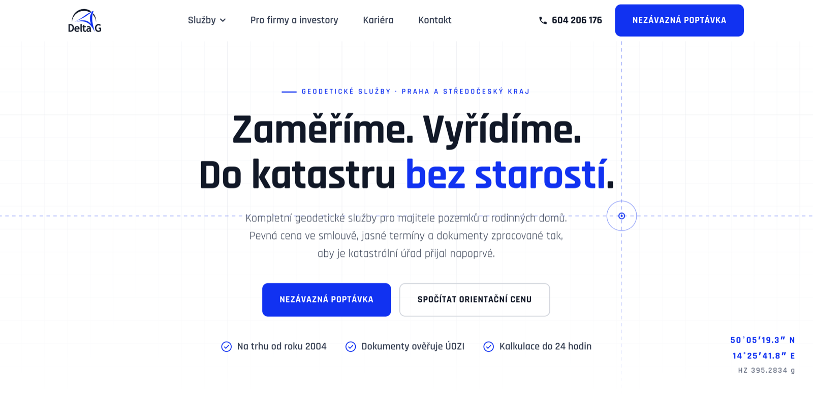 Hero нового сайта Delta G