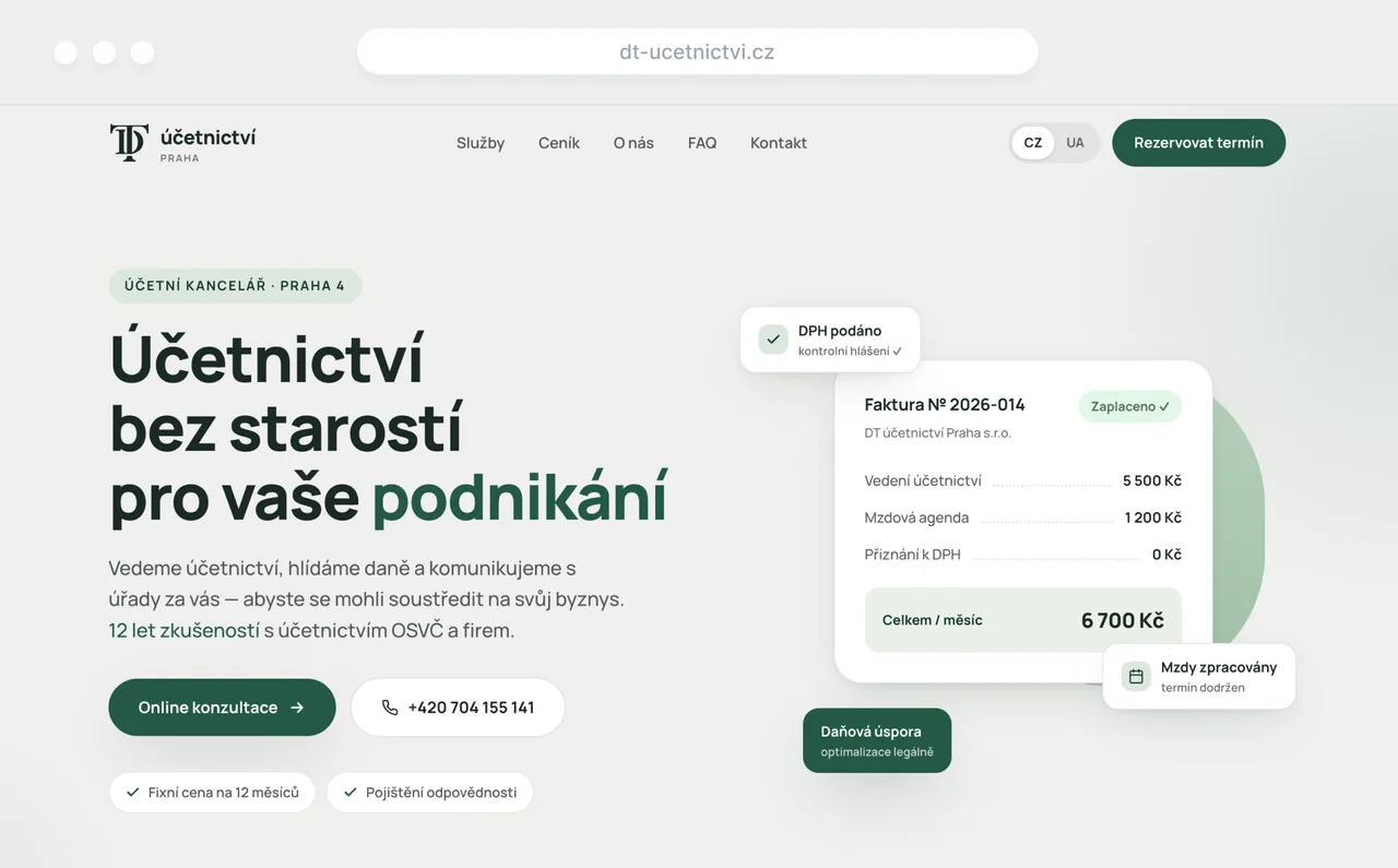 DT účetnictví — бухгалтерия в Праге